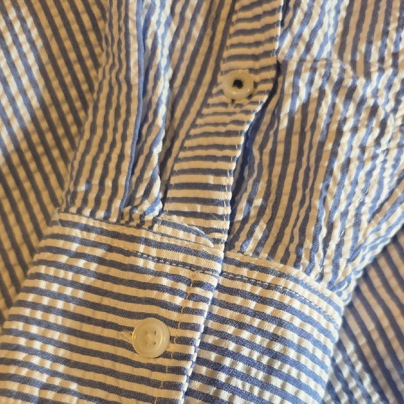 J. Crew Blue and White Striped Button-Down Shirt - Picture 3 of 6